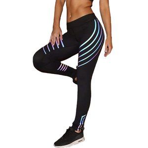 New Without Tags FITTOO Reflective Workout Leggings/High Waisted Yoga Pants
